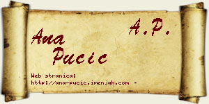 Ana Pučić vizit kartica